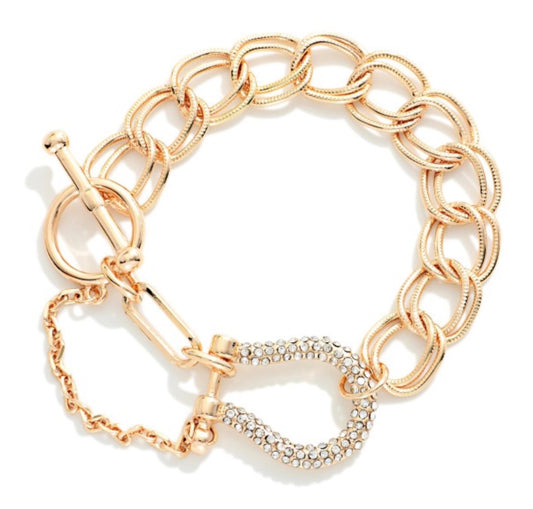 Horsebit & Toggle Clasp Bracelet