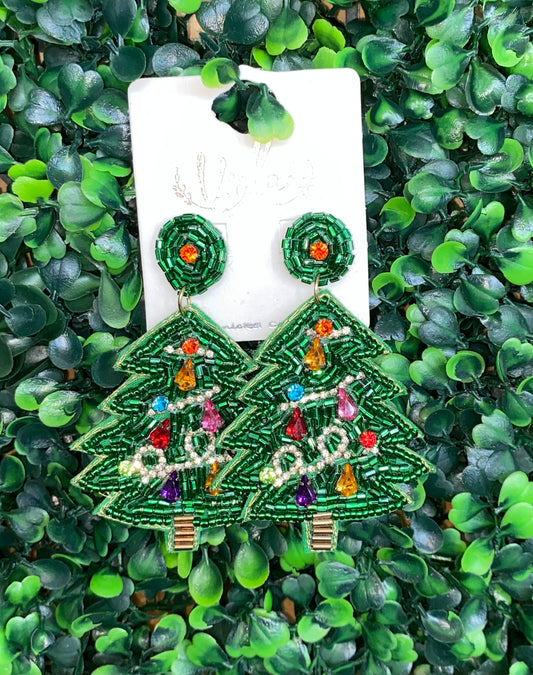 Beaded Christmas Earrings