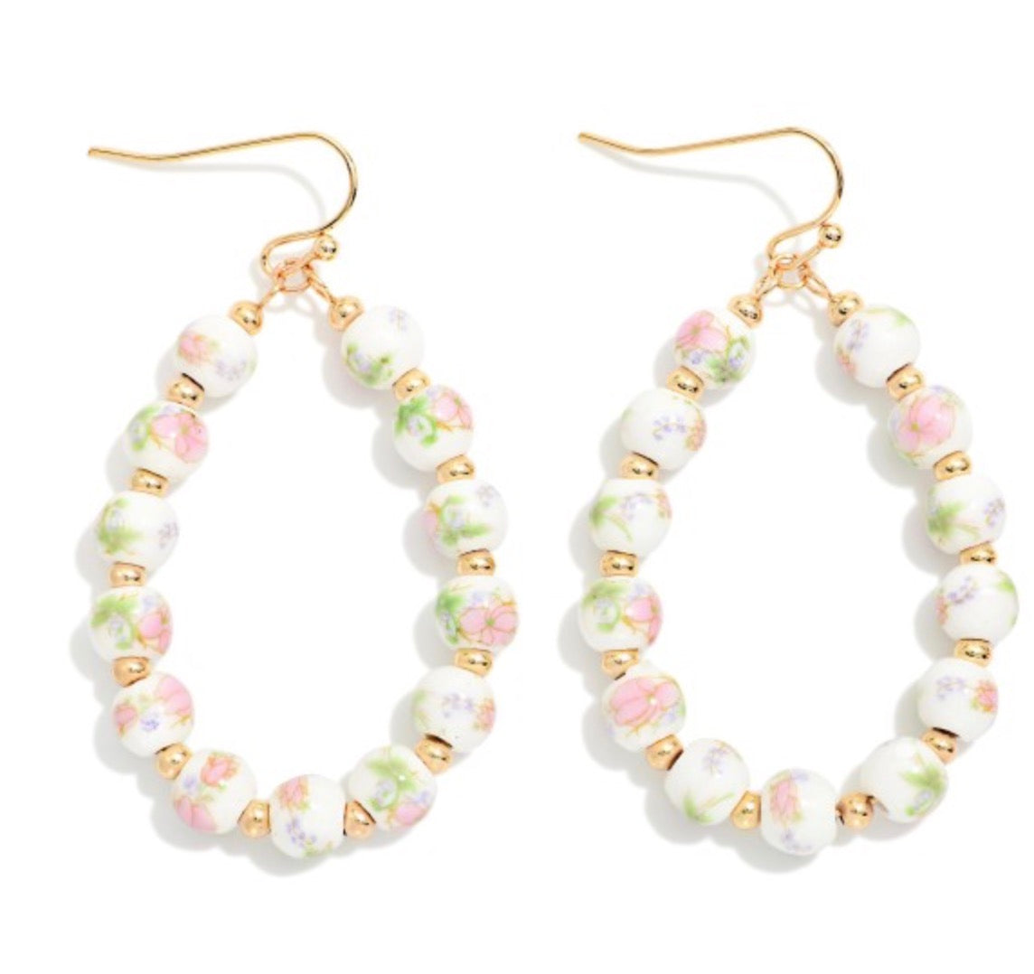 Chinoiserie Bead Beaded Earrings