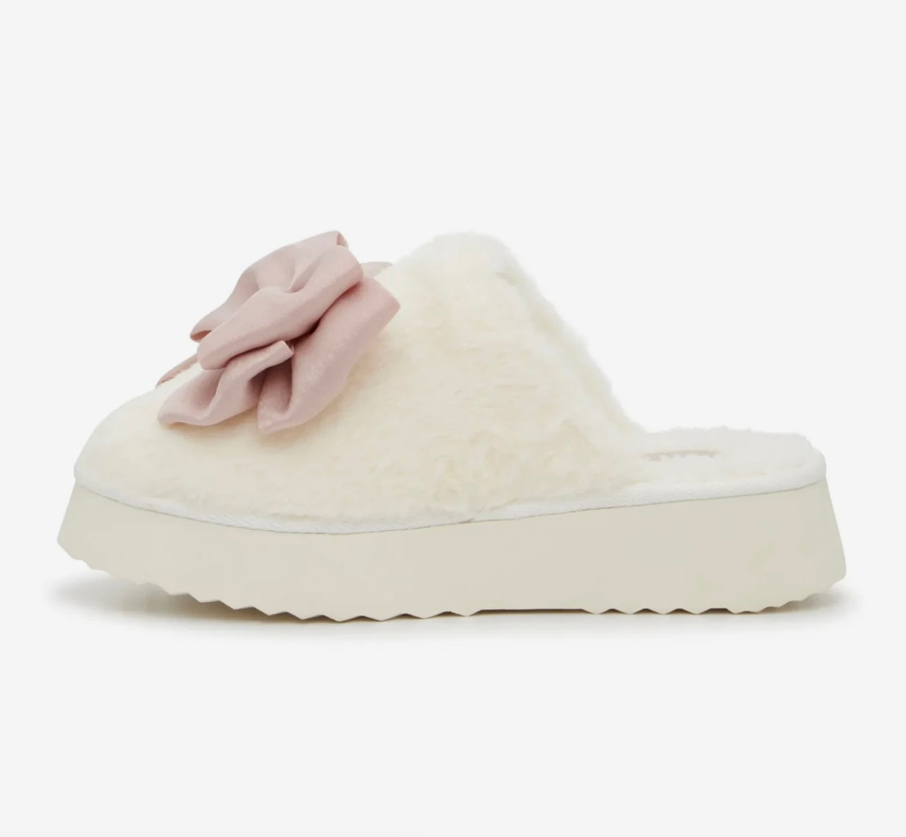 Pink bow slippers