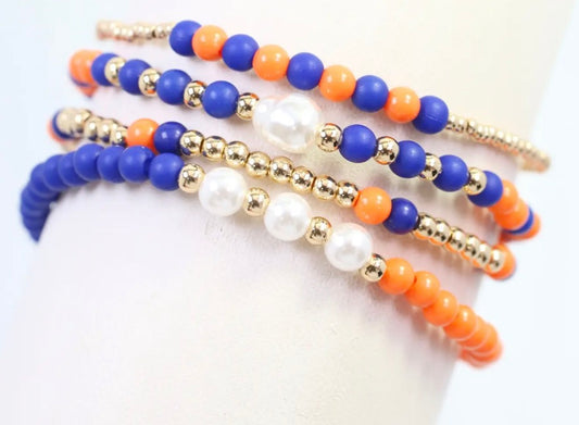 Josie Navy & Orange Bracelet Set
