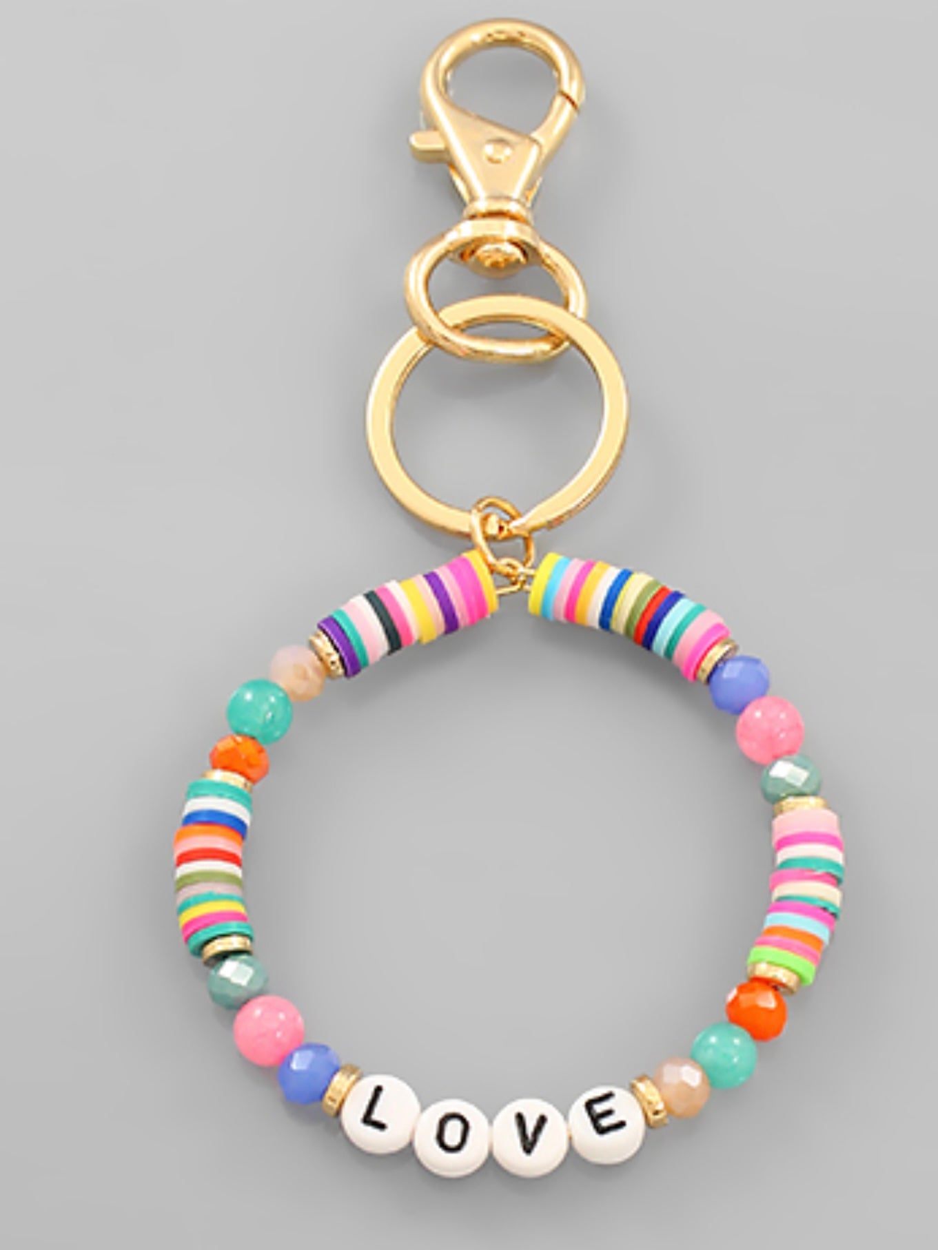 LOVE Bead Circle Key Chain