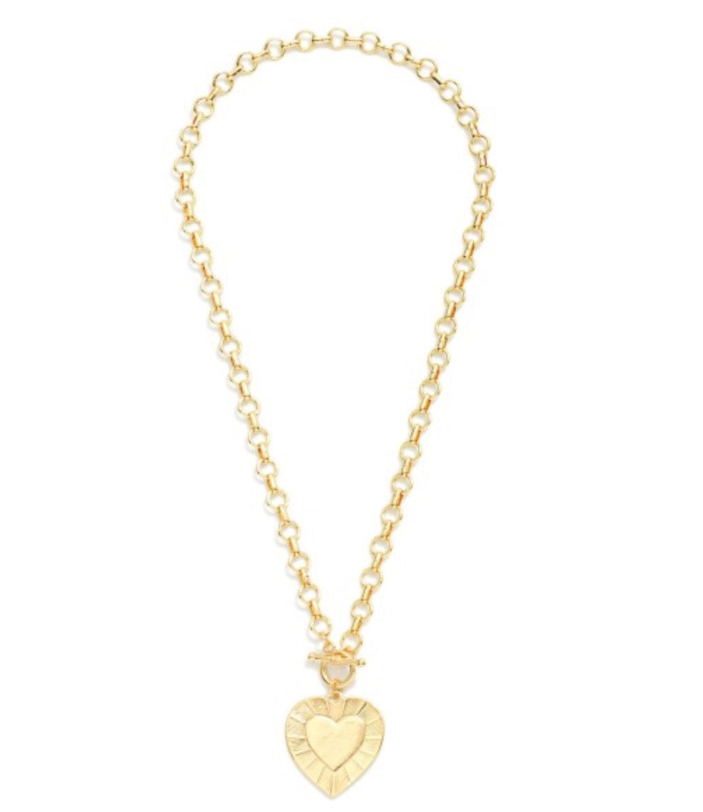 Chunky Heart Pendant Necklace