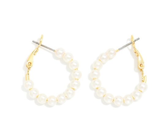 Pearl Huggie Hoop Earring