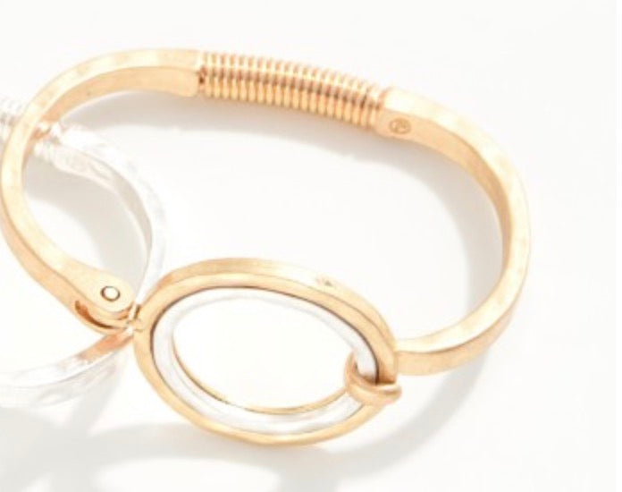Hammered Metal Hinged Bangle