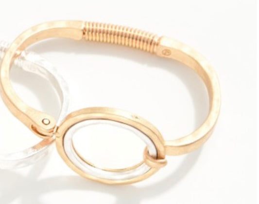 Hammered Metal Hinged Bangle