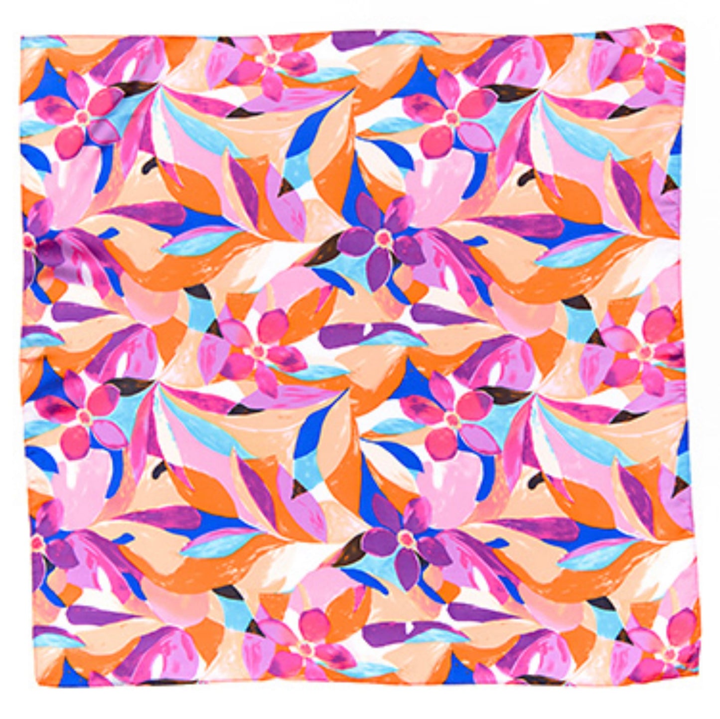 Multi Color Floral Print Silky Bandana