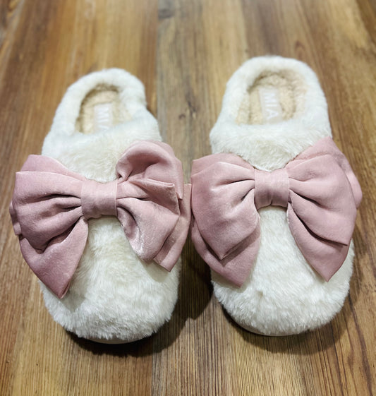 Pink Bow Slippers
