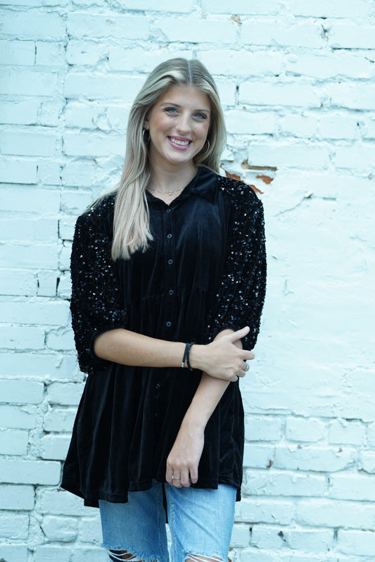 Velvet Sequin Tunic
