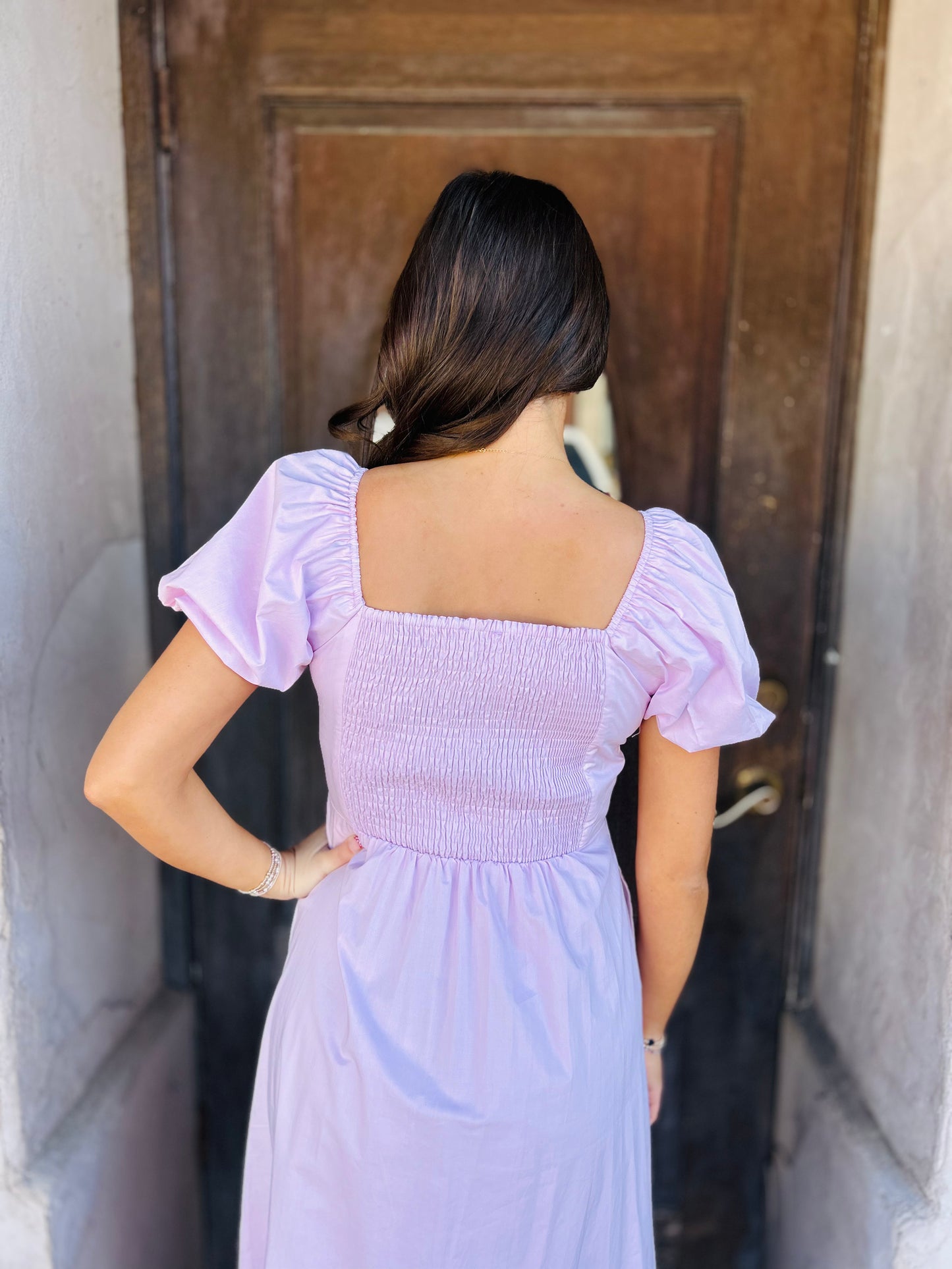 Bubble Hem Poplin Maxi Dress