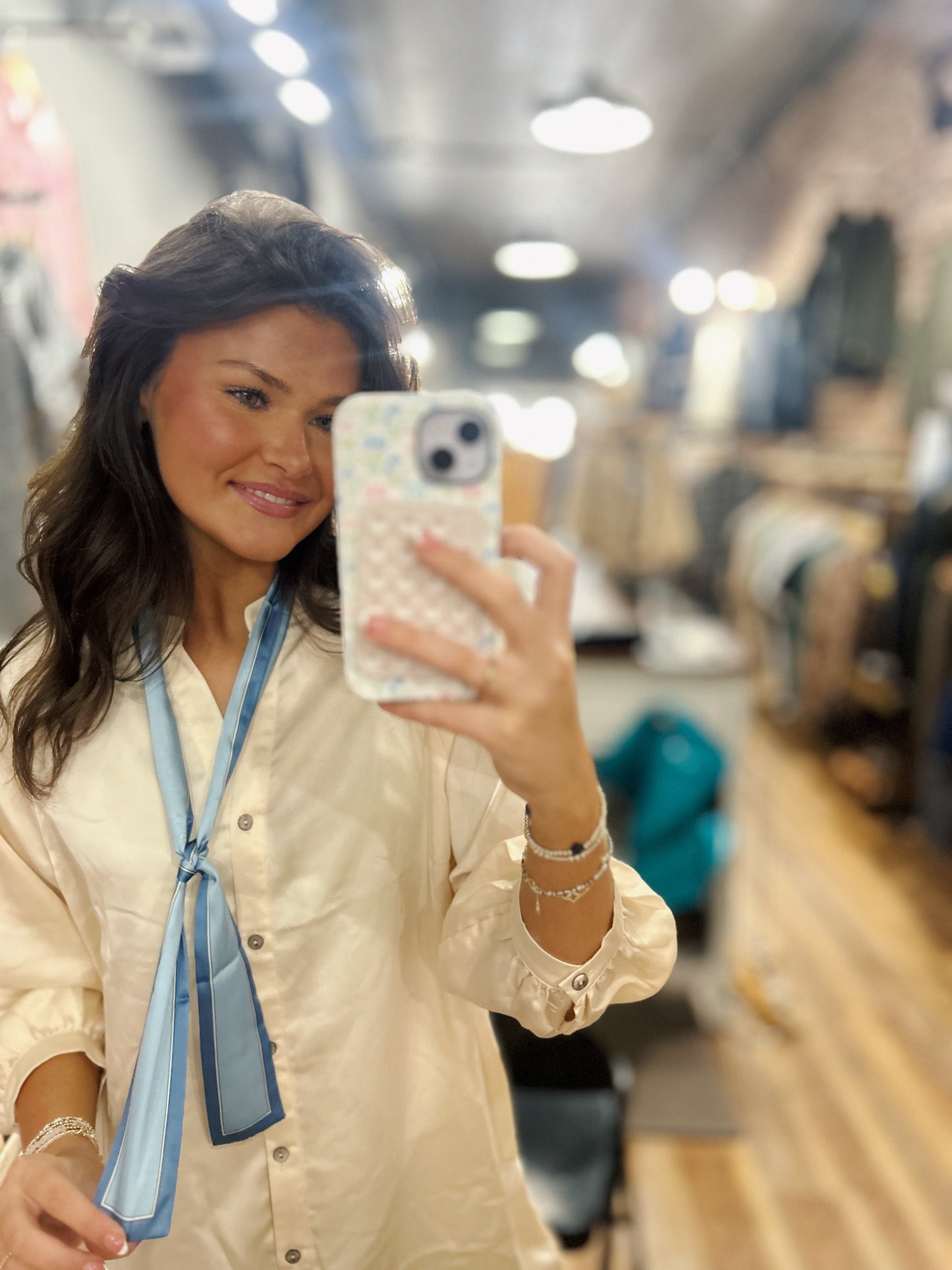 Line Border Twilly Scarf