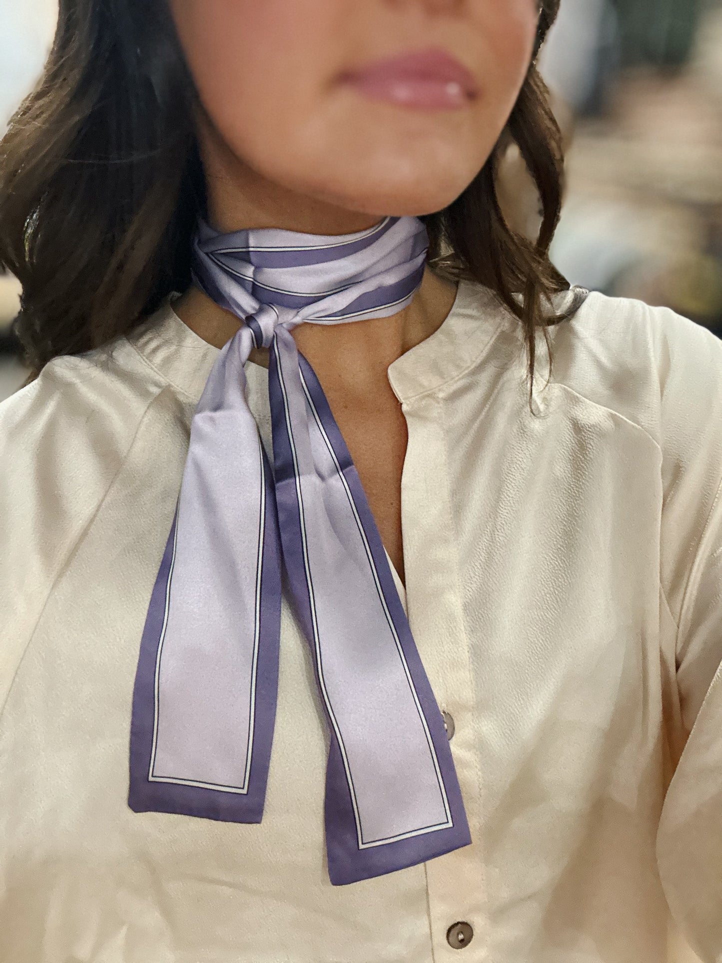 Line Border Twilly Scarf