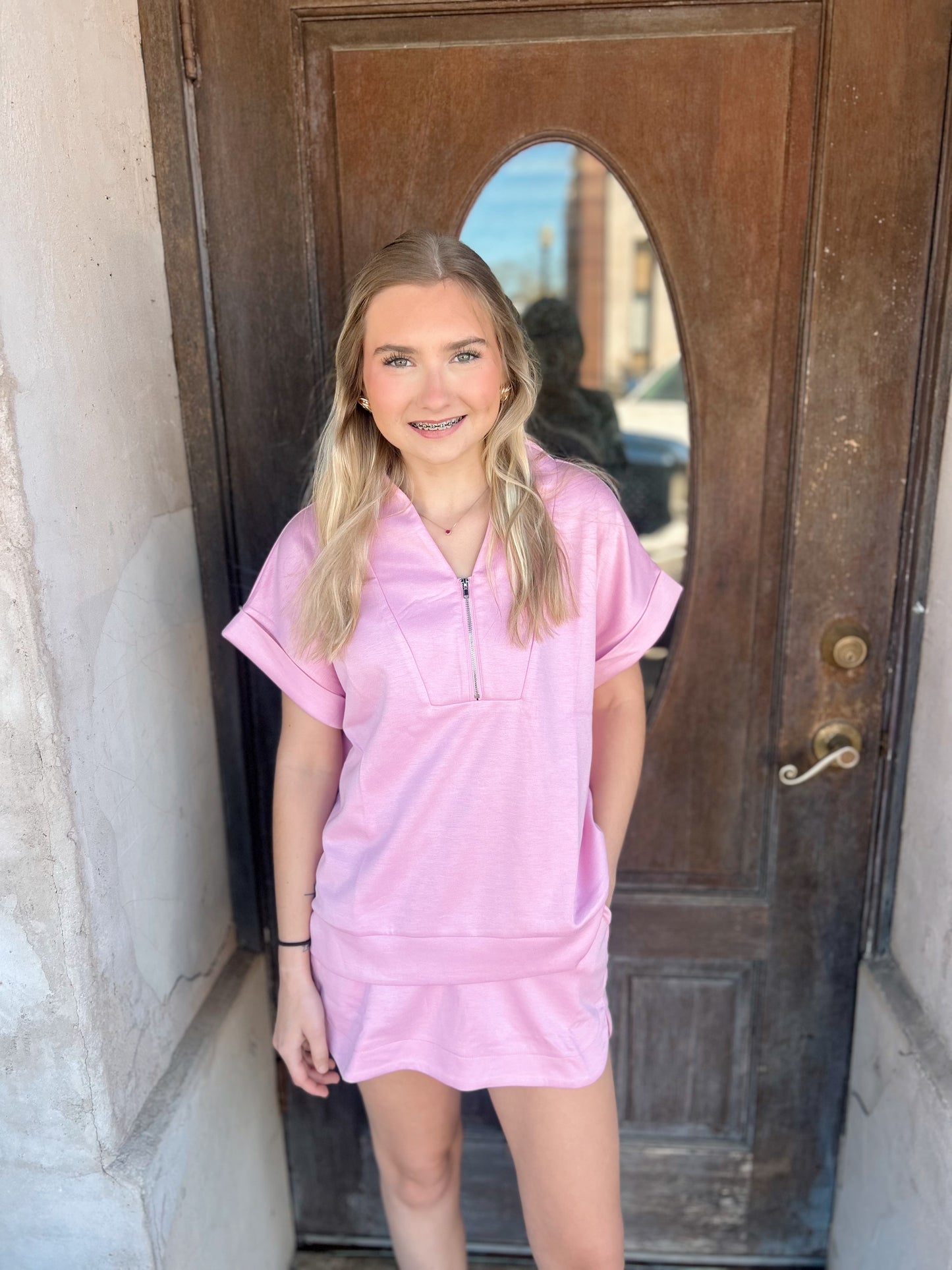 Quarter Zip Skort Set