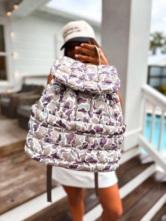 Duck Camo Quilted Backpack
