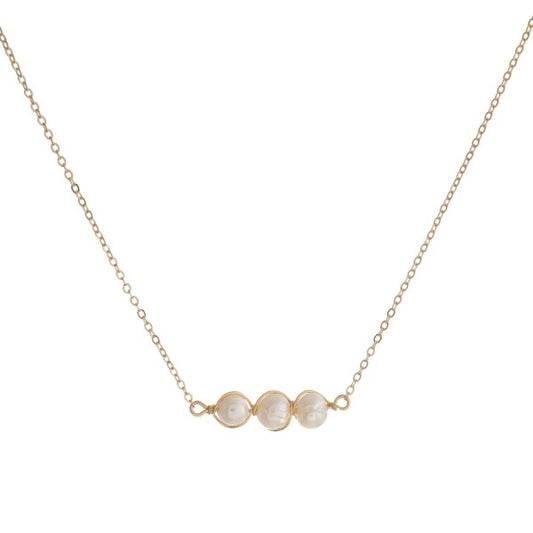 Triple Pearl Gold Necklace