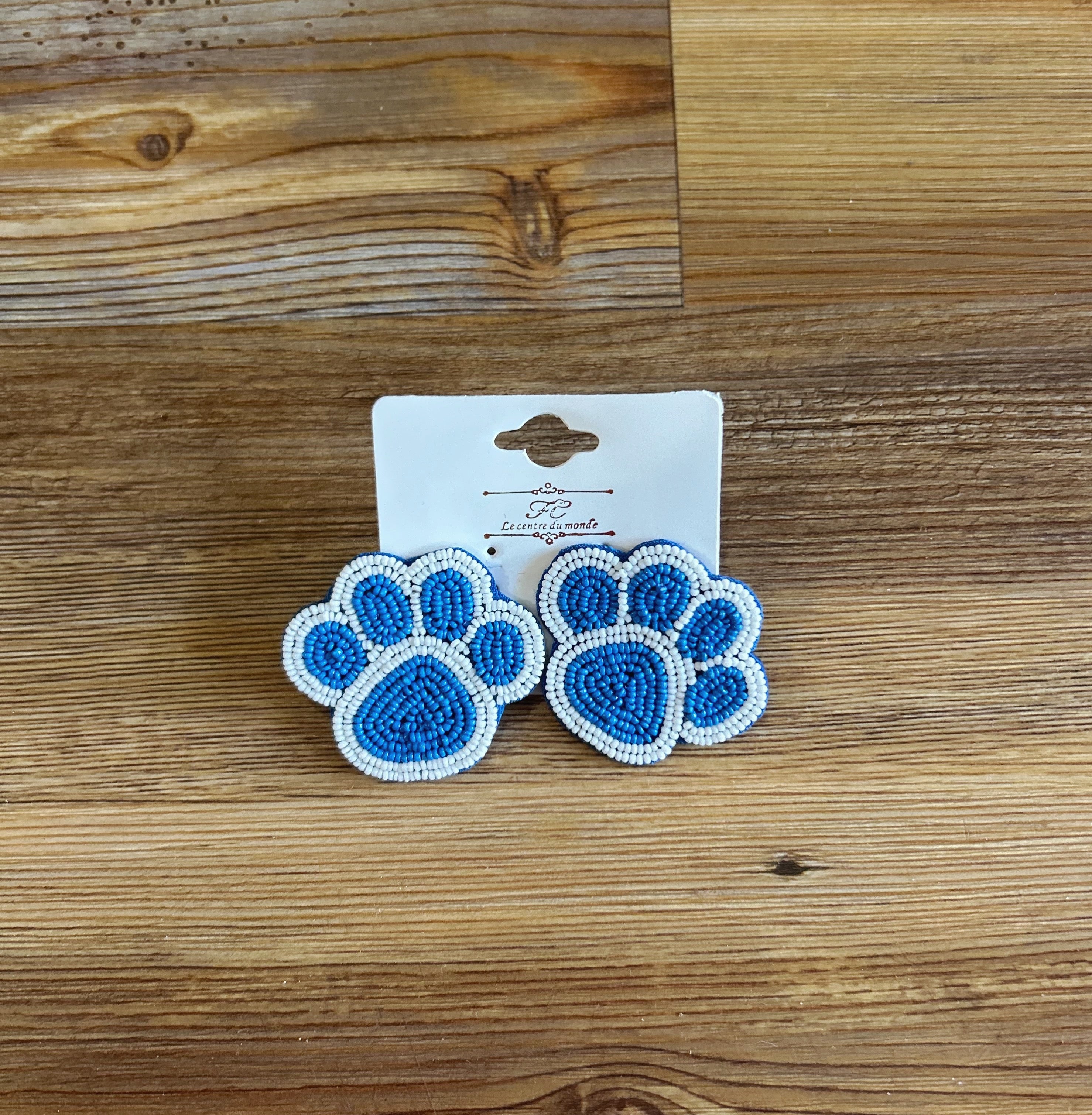 Beaded Tiger Paw Earrings