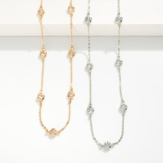 Chain Link Rhinestone Necklace