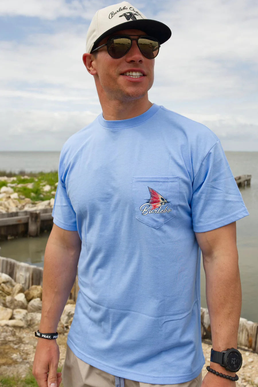 Fish Fin T-Shirt - Heather Periwinkle