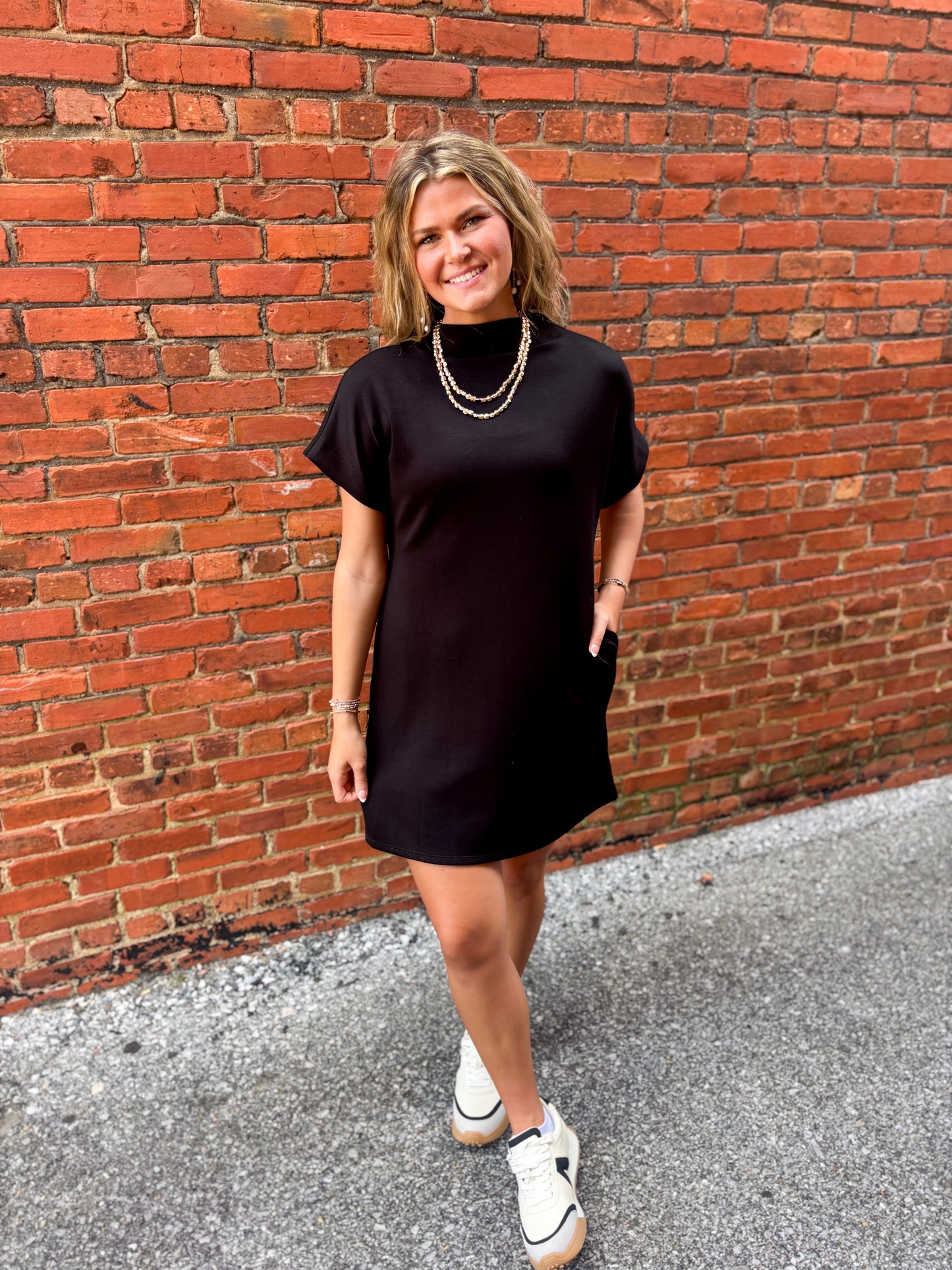Scuba Mock Neck Midi