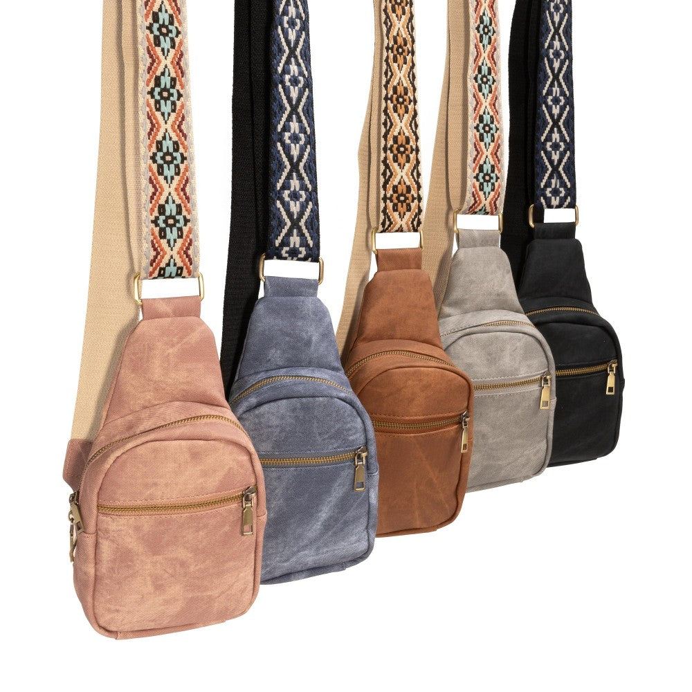 Acid Wash Sling Bag