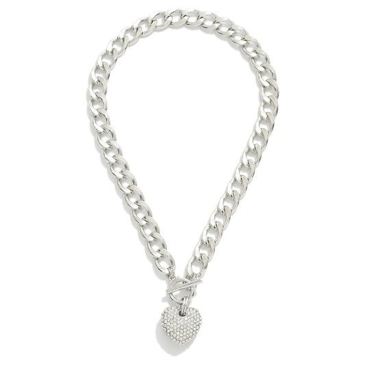 Heavy Metal Chain Heart Necklace