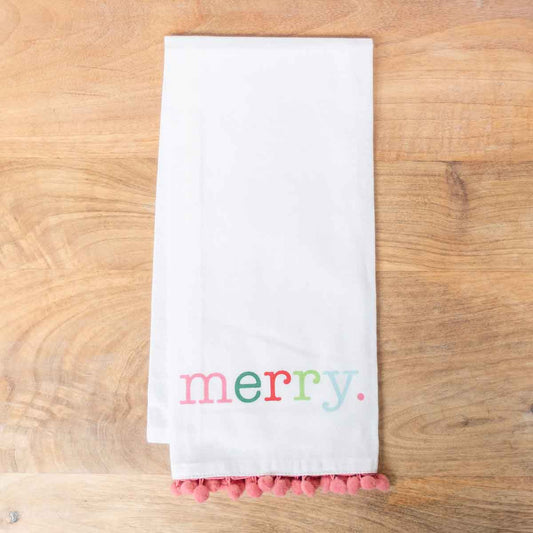 Merry Poms Hand Towel