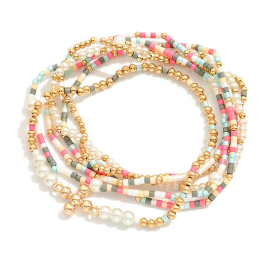 Dainty Colorful Cross Charm Bracelet