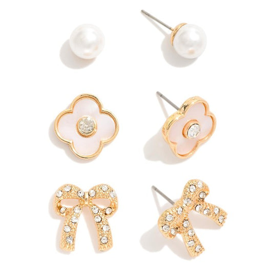 Set Of Three Aesthetic Earrings
