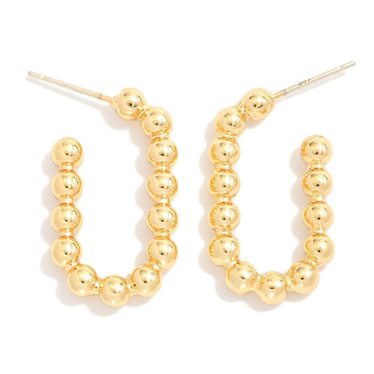 Rounded Rectangle Hoop Earrings