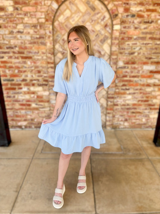 Bell Sleeve Mini Dress