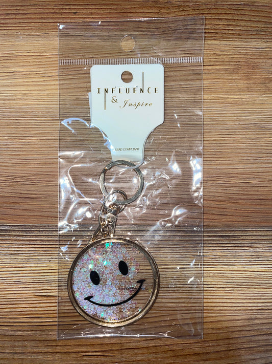 Smile Glitter Keychain