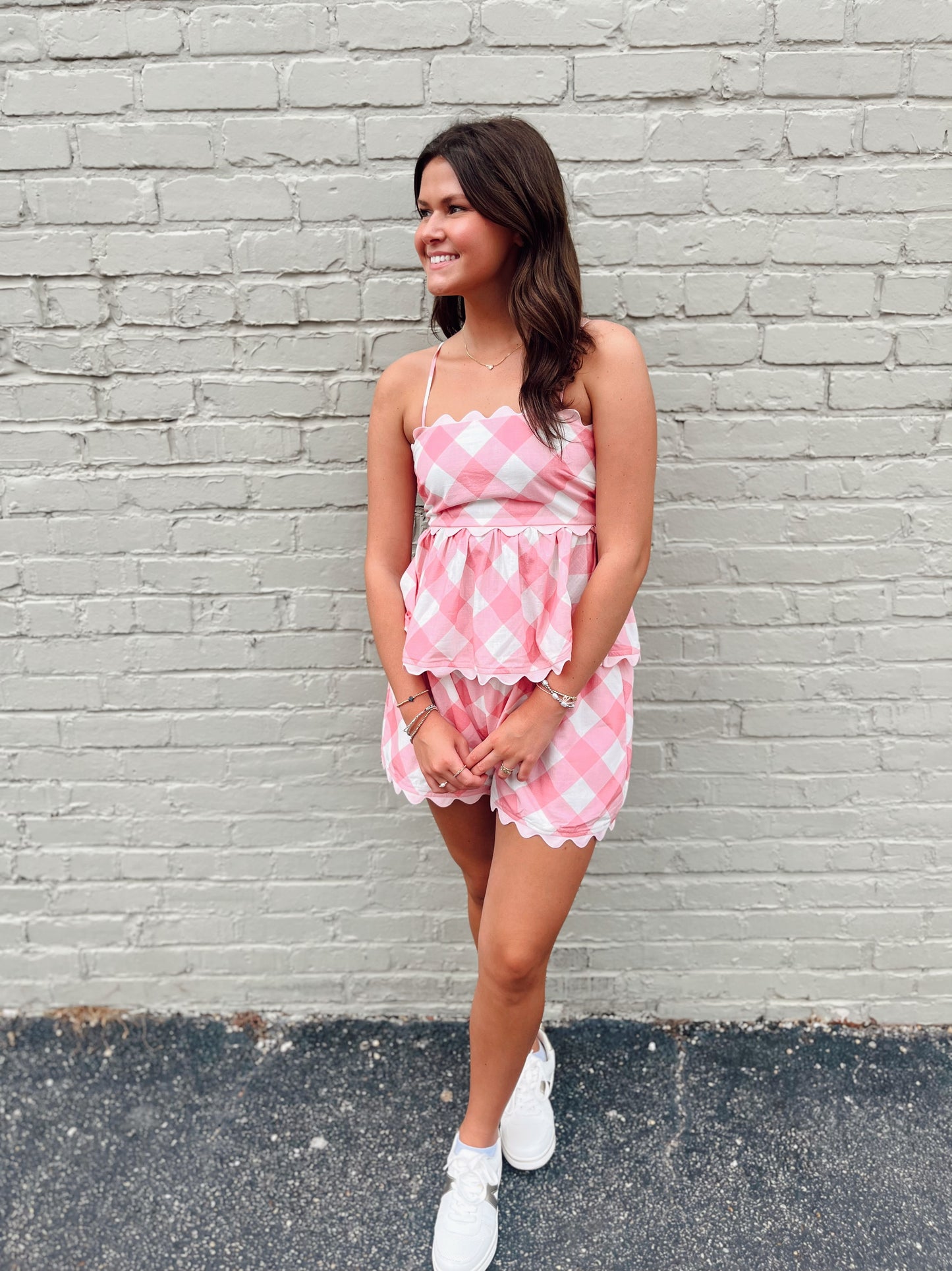 Gingham Ric Rac Trim Short Set