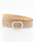 Paved Crystal Double Circle Belt