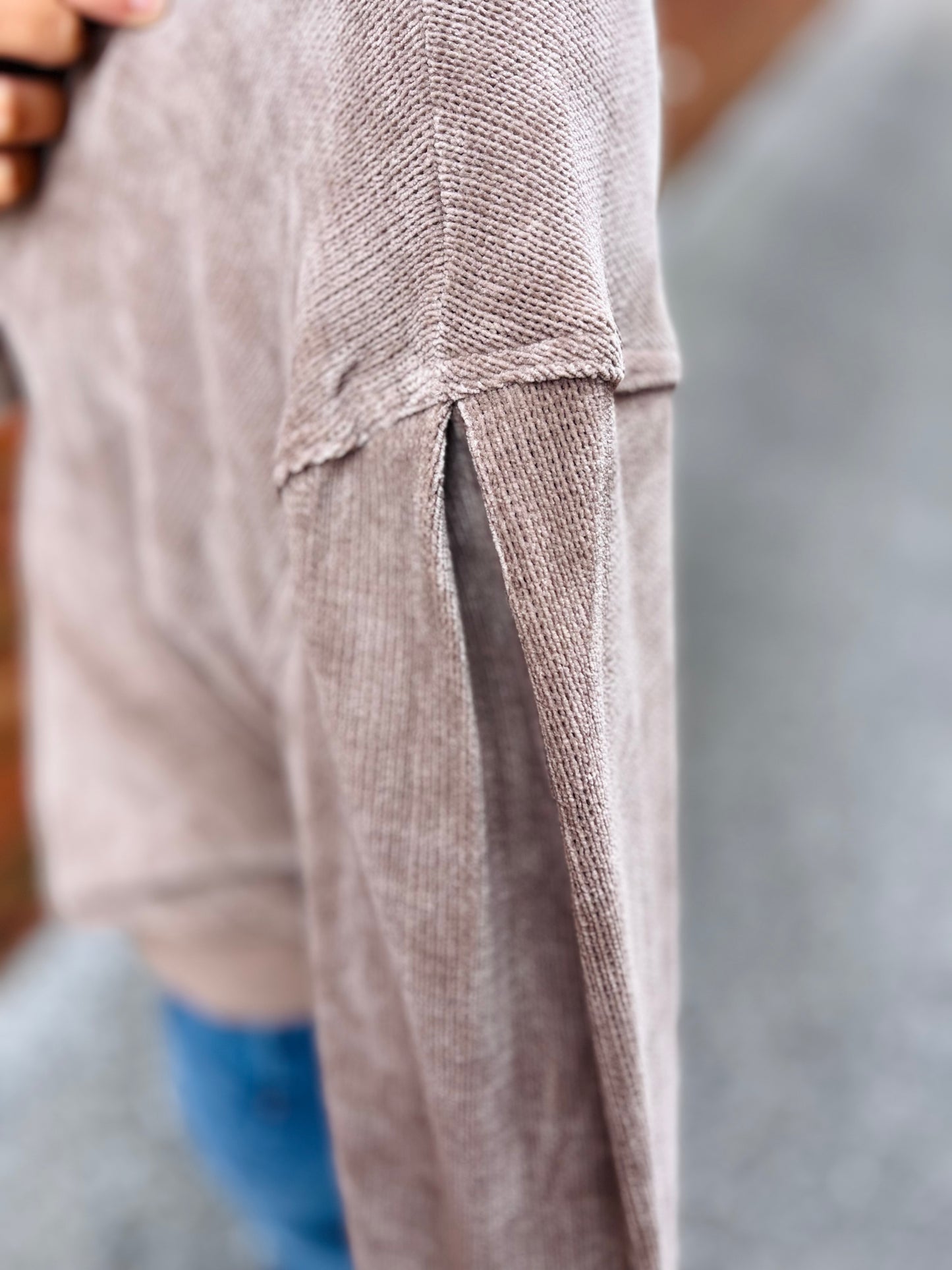 Mocha Velour Pullover