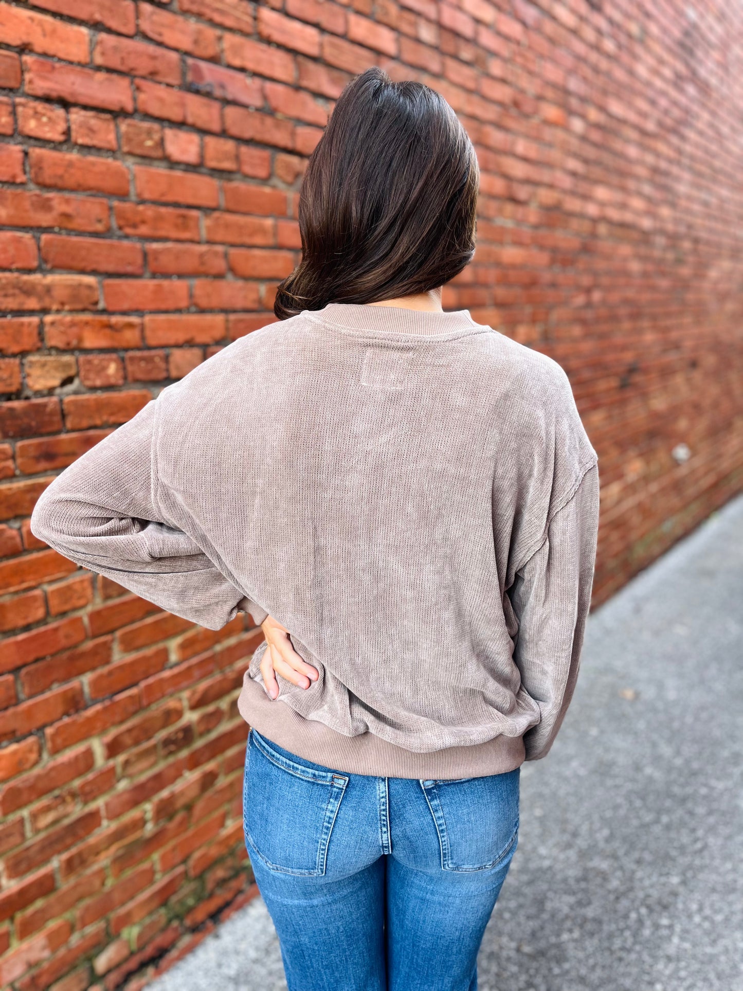 Mocha Velour Pullover