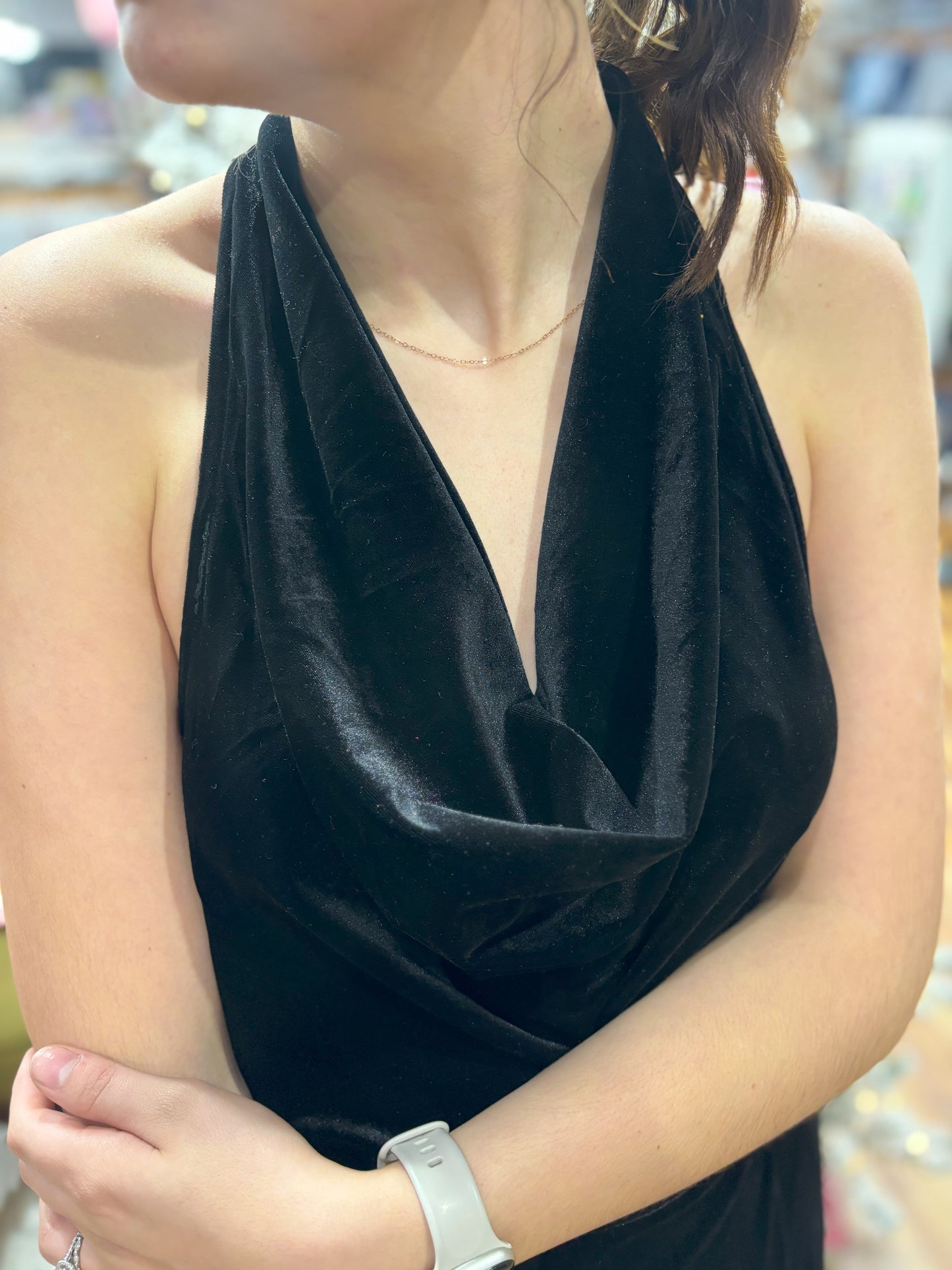 Velvet Cowl Neck Jumpsuit