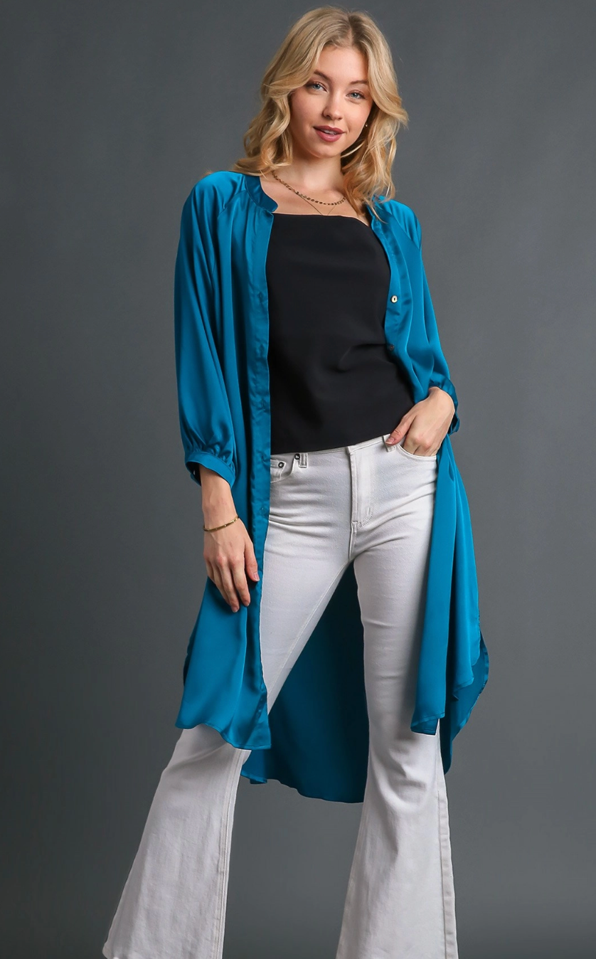 Satin Button Down Dress