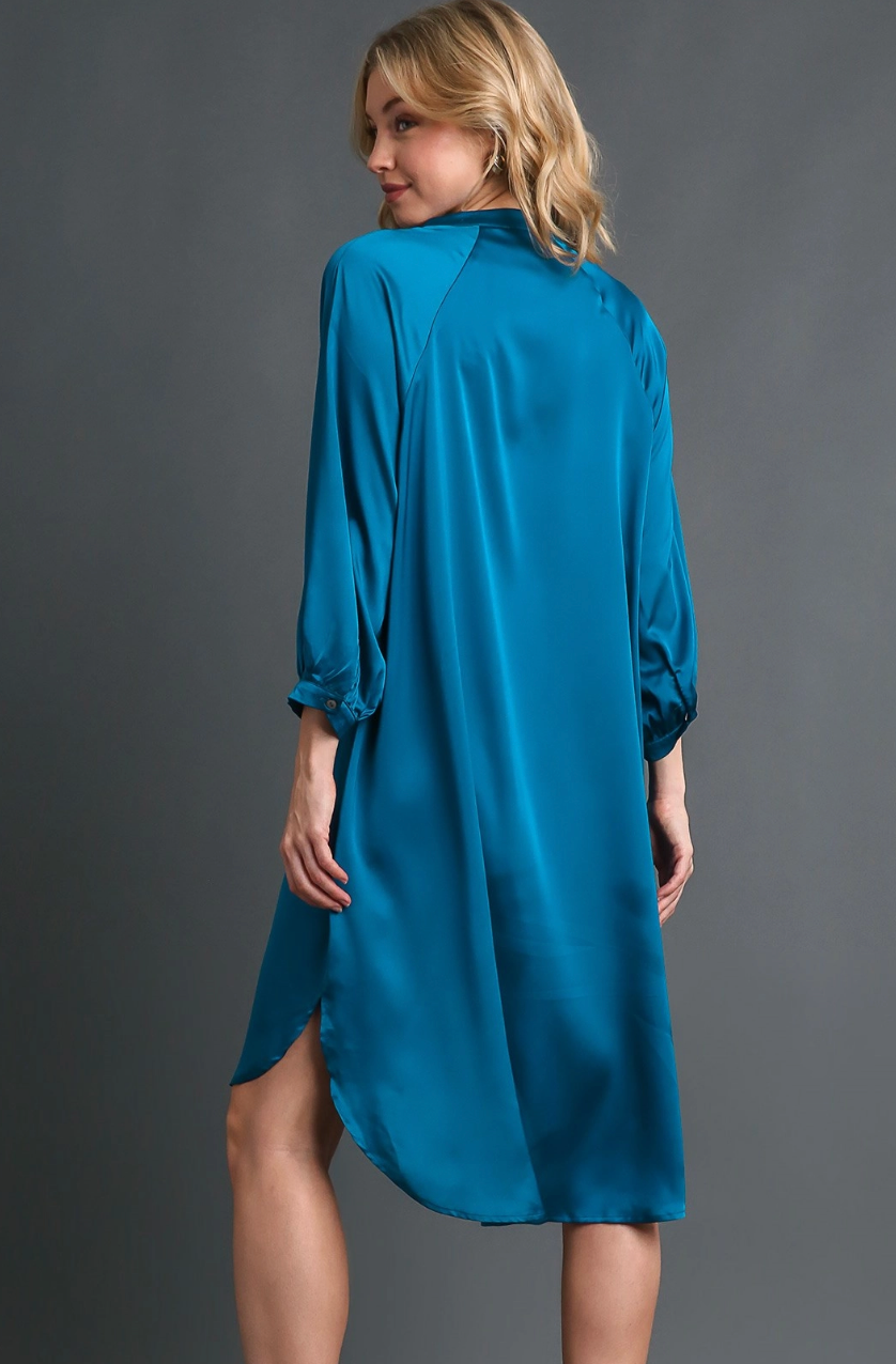 Satin Button Down Dress