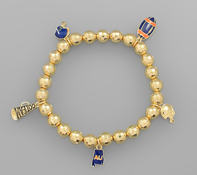 Gold Football Charm Bracelet