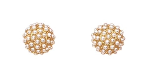Pearl Dome Stud Earrings