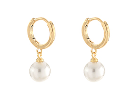 Dangling Pearl Hoops