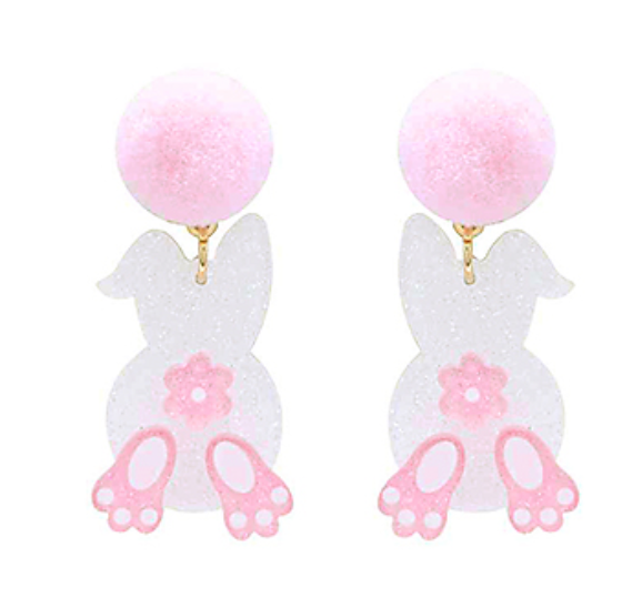 Pom Pom Bunny Earrings