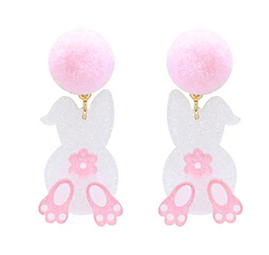 Pom Pom Bunny Earrings