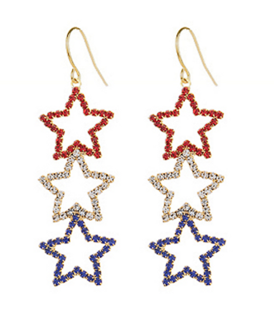 USA Star Drop Earrings