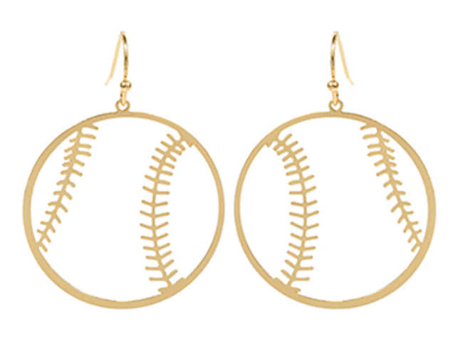 Gold Baseball Silhouette Earrings