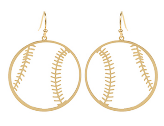 Gold Baseball Silhouette Earrings