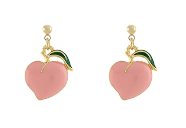 Pink Peach Pearl Dangle Earrings