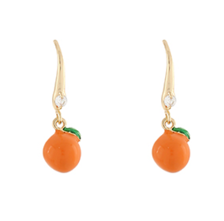 Diamond Peach Earrings