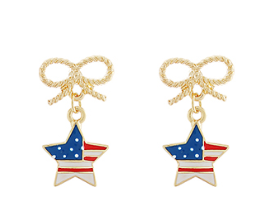 USA Star Bow Earrings