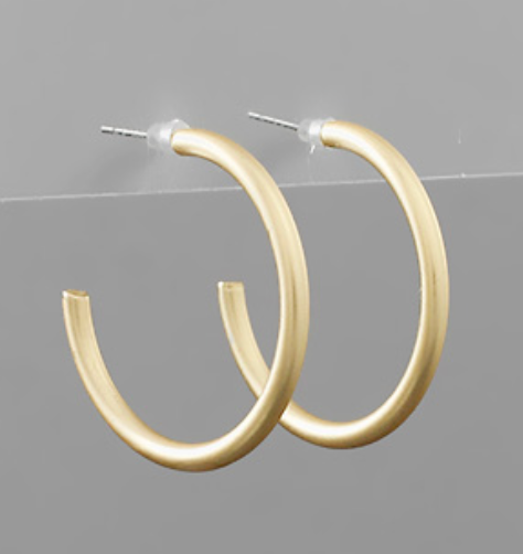 Matte Gold Open Hoops